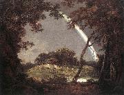 WRIGHT, Joseph Landscape with Rainbow wer oil painting reproduction